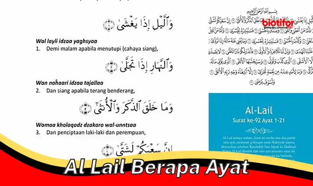 Jumlah Ayat Surah Al-Lail: Panduan Lengkap