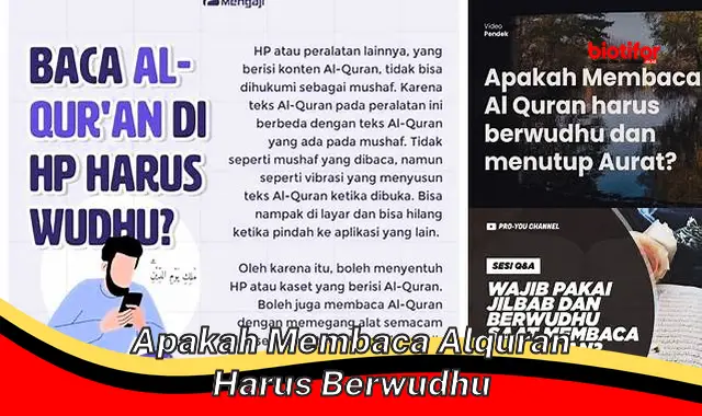 apakah membaca alquran harus berwudhu apakah membaca alquran harus berwudhu