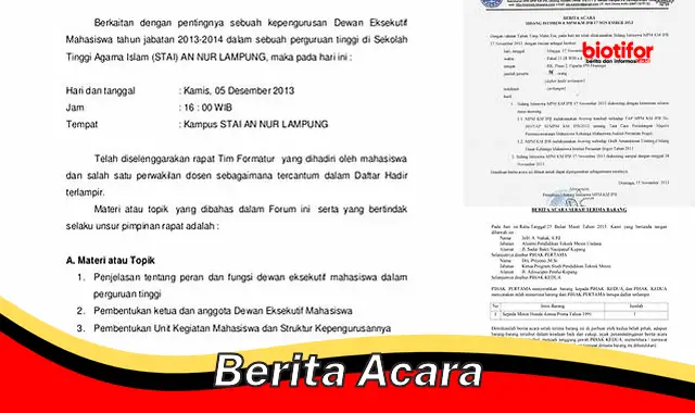 Berita Acara: Panduan Lengkap untuk Mendokumentasikan Acara Anda