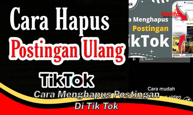 Panduan Lengkap: Cara Mudah Menghapus Postingan di TikTok