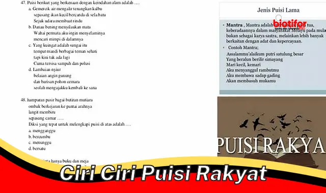 Pelajari Ciri Khas Puisi Rakyat yang Menarik