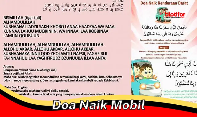 Doa Perlindungan dan Keselamatan Lengkap Naik Mobil