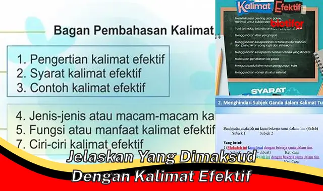jelaskan yang dimaksud dengan kalimat efektif