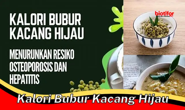 kalori bubur kacang hijau
