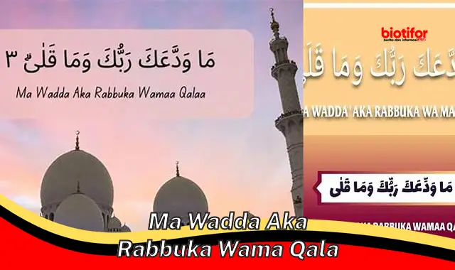 Makna Mendalam Ayat "ma wadda aka rabbuka wama qala": Pengawasan Allah SWT yang Tak Tertinggi