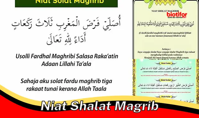 Panduan Lengkap: Niat Shalat Magrib yang Benar