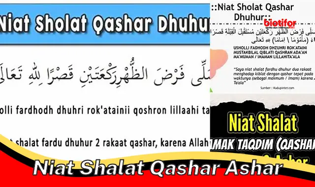 Panduan Lengkap: Niat Shalat Qashar Ashar yang Benar