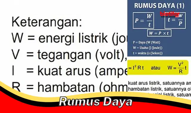 Rumus Daya: Pengertian, Jenis, dan Aplikasinya