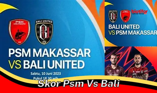 Skor Bola PSM vs Bali Terbaru dan Terkini