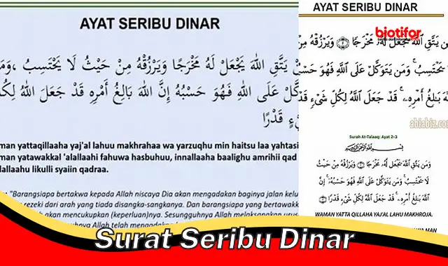 surat seribu dinar