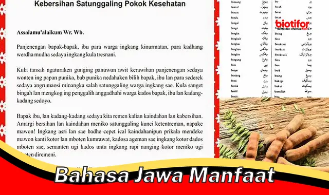 Temukan Beragam Khasiat Bahasa Jawa yang Jarang Diketahui