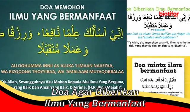 Temukan Manfaat Doa Agar Diberi Ilmu yang Bermanfaat, Rahasia yang Jarang Diketahui