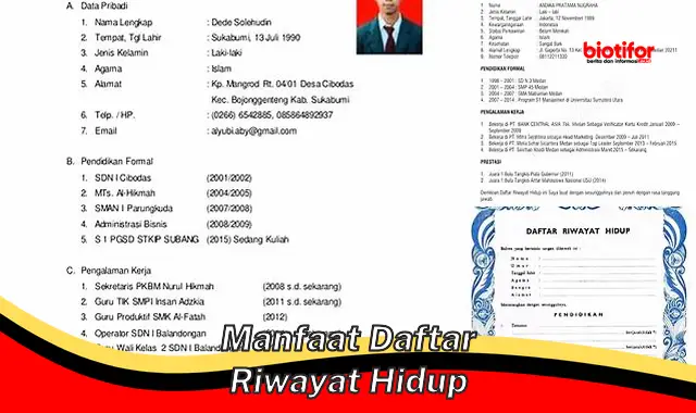 5 Manfaat Daftar Riwayat Hidup Jarang Diketahui Yang Perlu Kamu Tahu