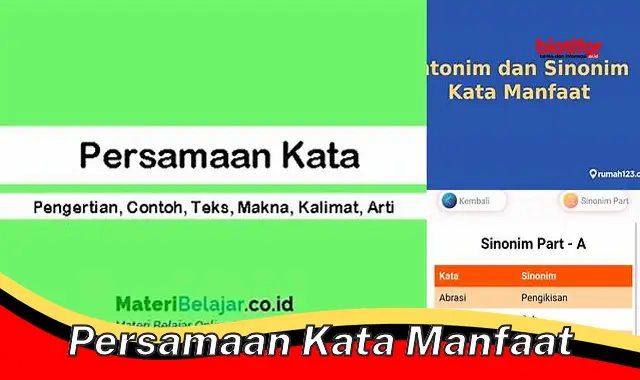 persamaan kata manfaat persamaan kata manfaat