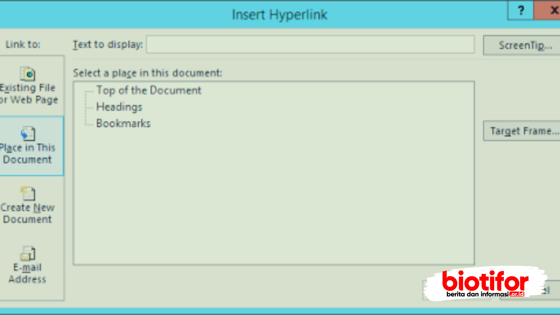 cara membuat hyperlink di word