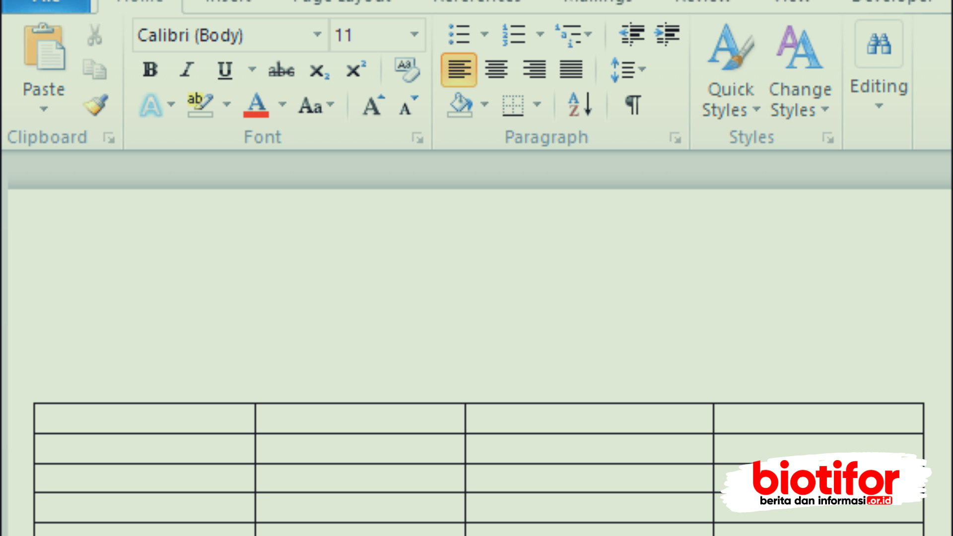 cara membuat tabel di microsoft word